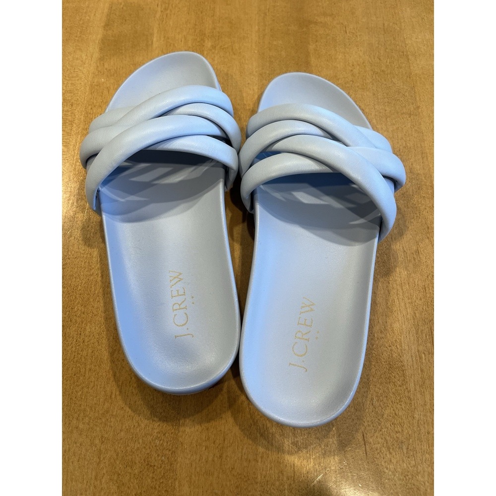 J‎ Crew Womens Summer Crisscross Slide Sandals Size 6 Resort Vacation Pool Blue